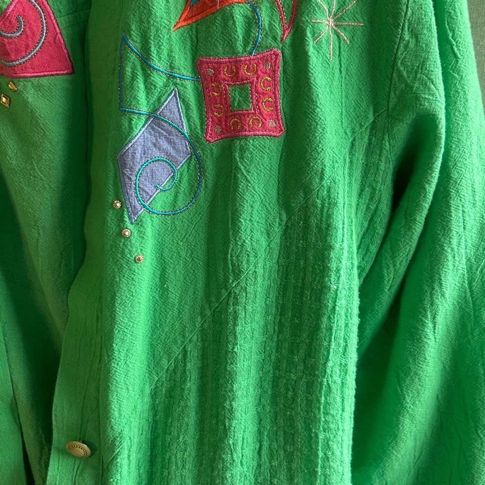 City Girl Sport green two-piece vintage poly cotton top jacket set - Picture 3 of 7